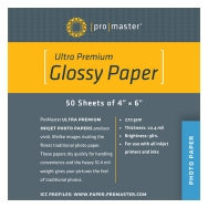 Promaster PhotoImage PRO 4x6 Glossy Inkjet Paper (50 sheets)