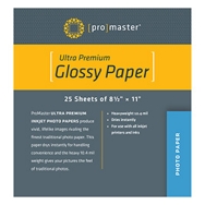 Promaster PhotoImage PRO 8.5x11 Glossy Inkjet Paper (25 sheets)
