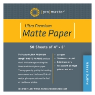 Promaster Ultra Premium Matte 4x6-inch Paper (50 sheets)