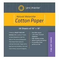 Promaster 13x19-inch Cotton Watercolor Paper (20 sheets)