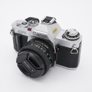 Canon AV-1 35mm Film SLR Camera with 50mm F1.8 Lens (EX) Used