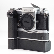 Nikon F2 35mm Film SLR Camera Body w/ DE-1,  MD-1, & MB-1 (EX) (New Seals) (CLA) Used