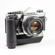 Olympus OM-1 35mm Film Camera with Winder 2 & 50mm F1.8 Lens (BGN) Used