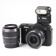 Nikon 1 V1 Camera with 10-30mm F3.5-5.6, 30-110mm F3.8-5.6, SB-N5 Flash (BGN) Used