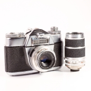 Voigtlander Bessamatic Deluxe 35mm Film Camera with Color-Skopar 50mm F2.8 & Super-Dynarex 135mm F4 Lens (BGN) Used