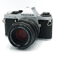 Pentax ME Super 35mm Film SLR Camera with 50mm F2.0 Lens & Takumar-A 2x Teleconverter - Used