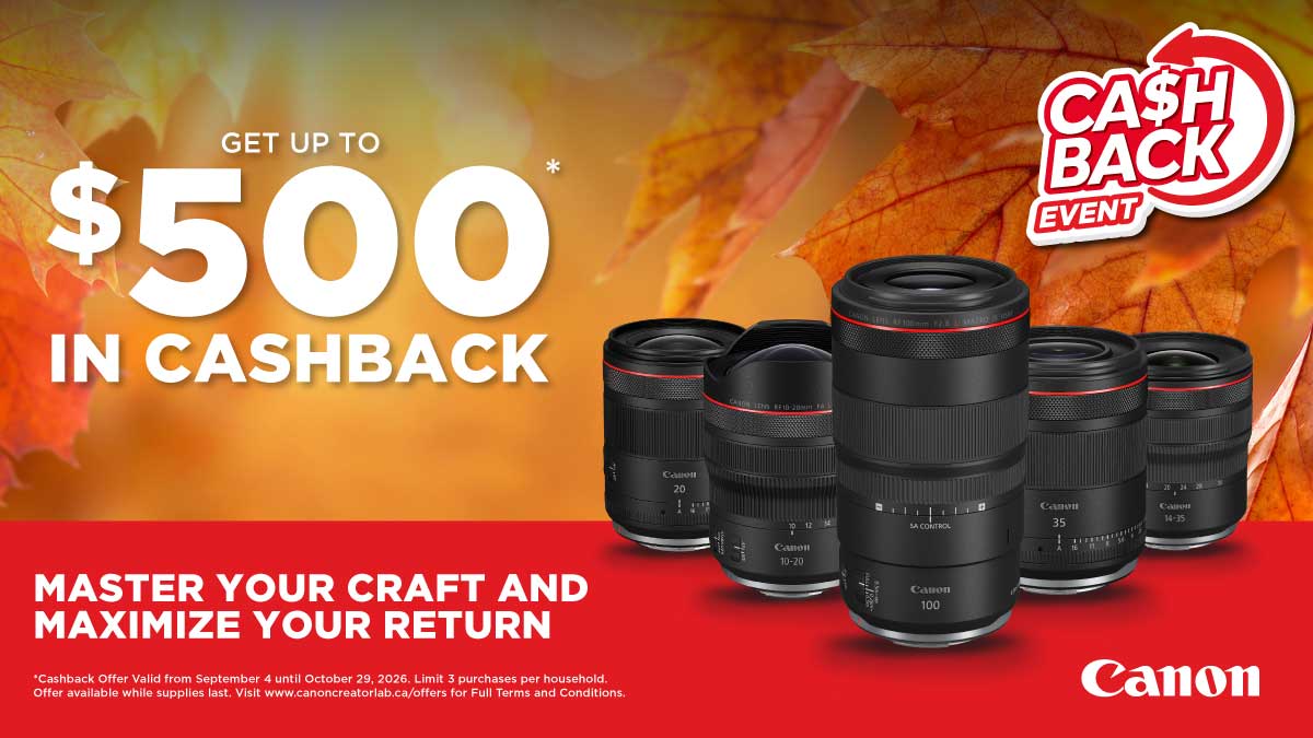 Get up to $500 in Cashback from Canon When You Purchase a Qualifying Lens
