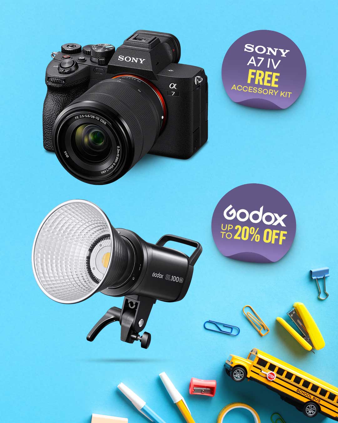 Back to School - Get free accessories with select Sony cameras and save up to 20% on Godox lighting gear