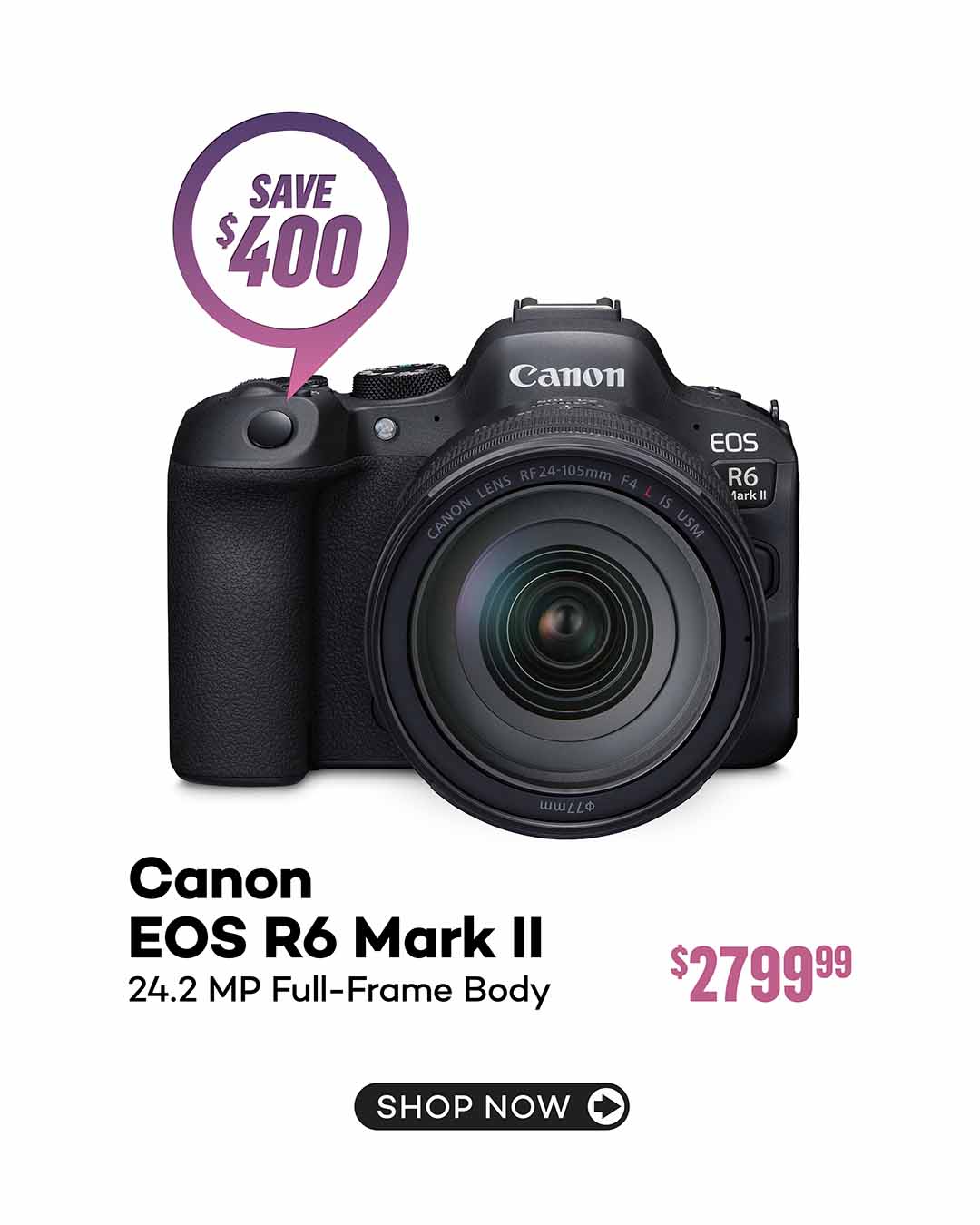 Canon EOS R6 Mark II Camera Body - Save $400