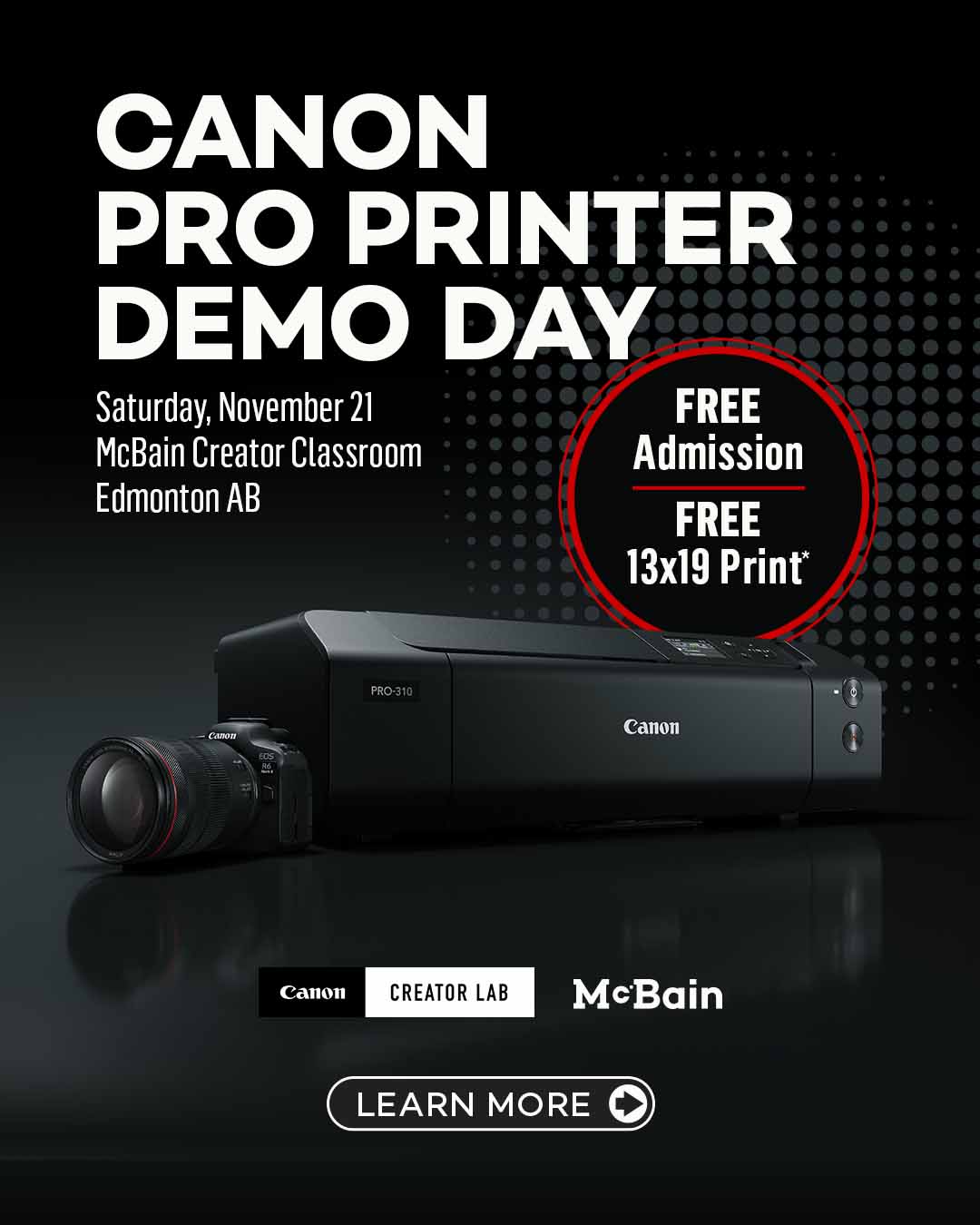 Canon Pro Printer Demo Day | Saturday, November 21 | 12-4 PM