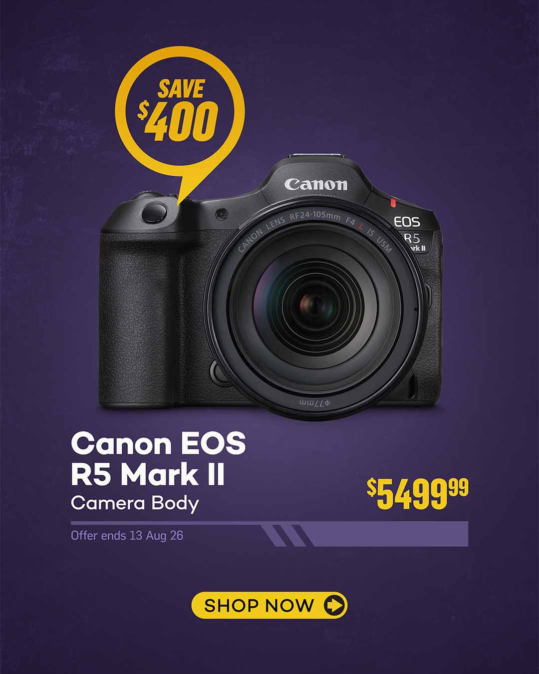 Canon EOS R5 Mark II Camera Body - On sale now for $5499.99