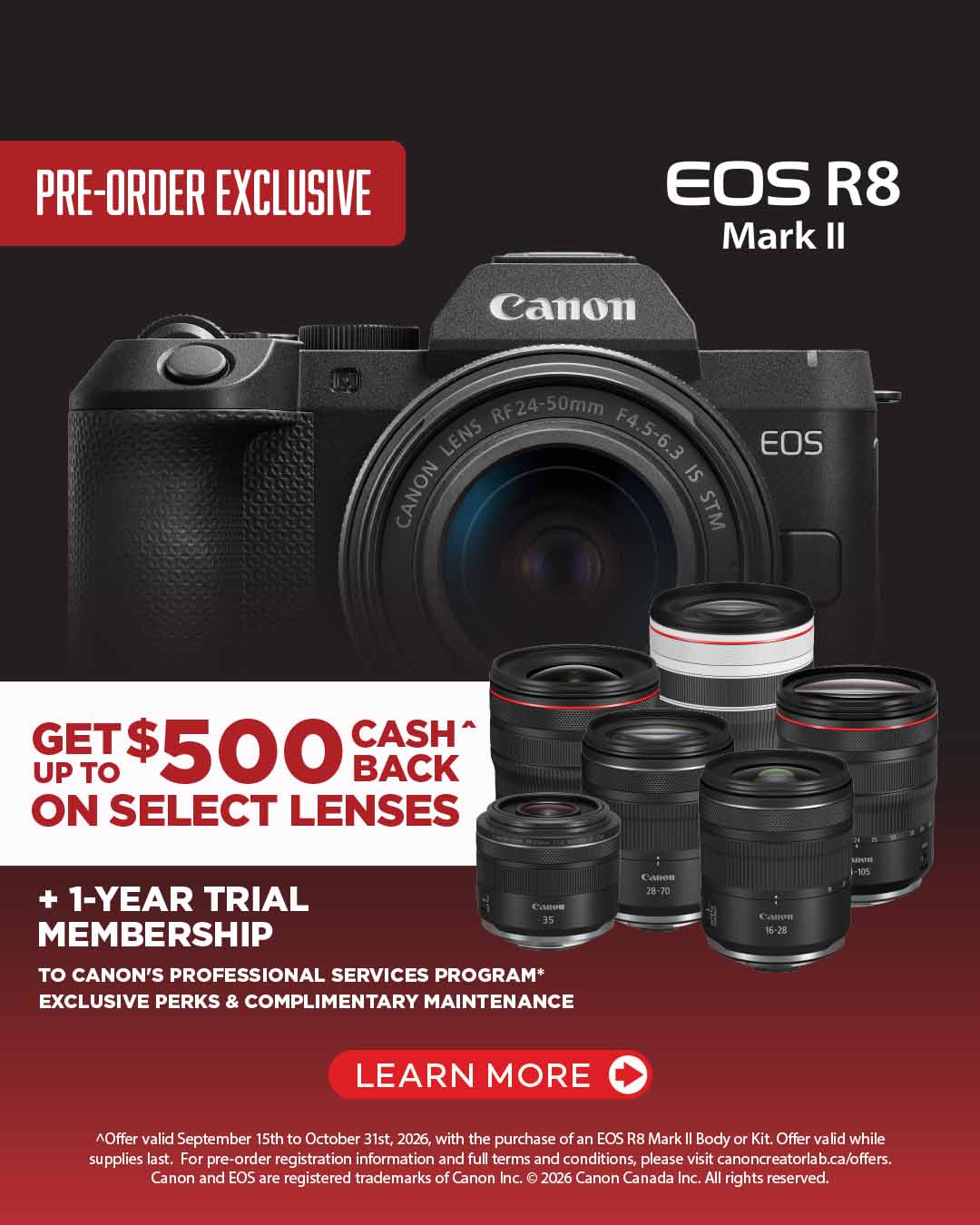 Get up to $500 Cash Back on Select Lenses PLUS 1-Year CPS Gold Trial Membership