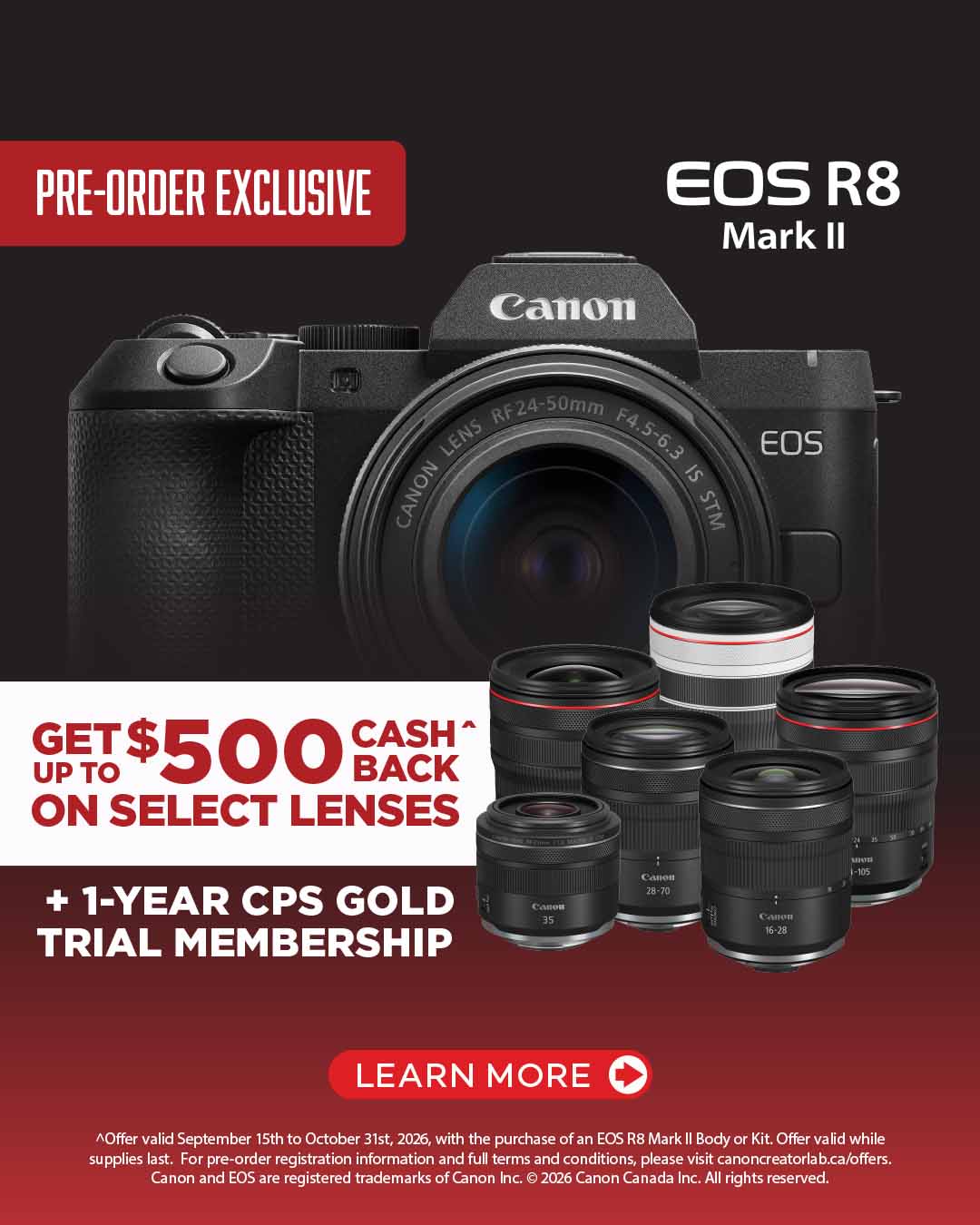 Get up to $500 Cash Back on Select Lenses PLUS 1-Year CPS Gold Trial Membership
