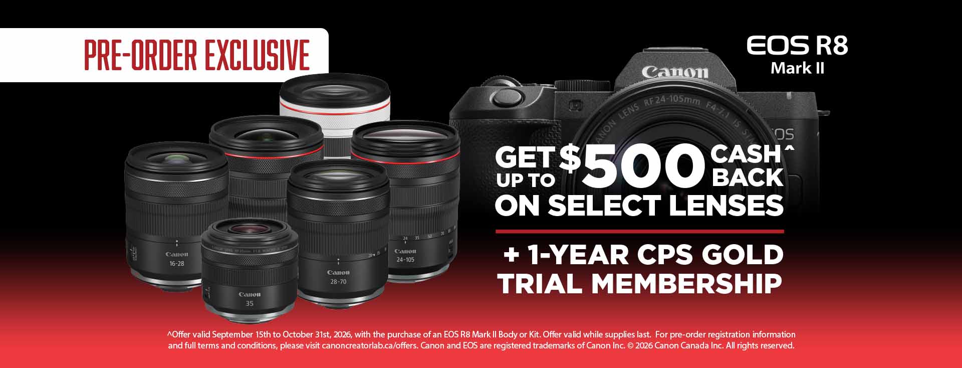 Get up to $500 Cash Back on Select Lenses PLUS 1-Year CPS Gold Trial Membership