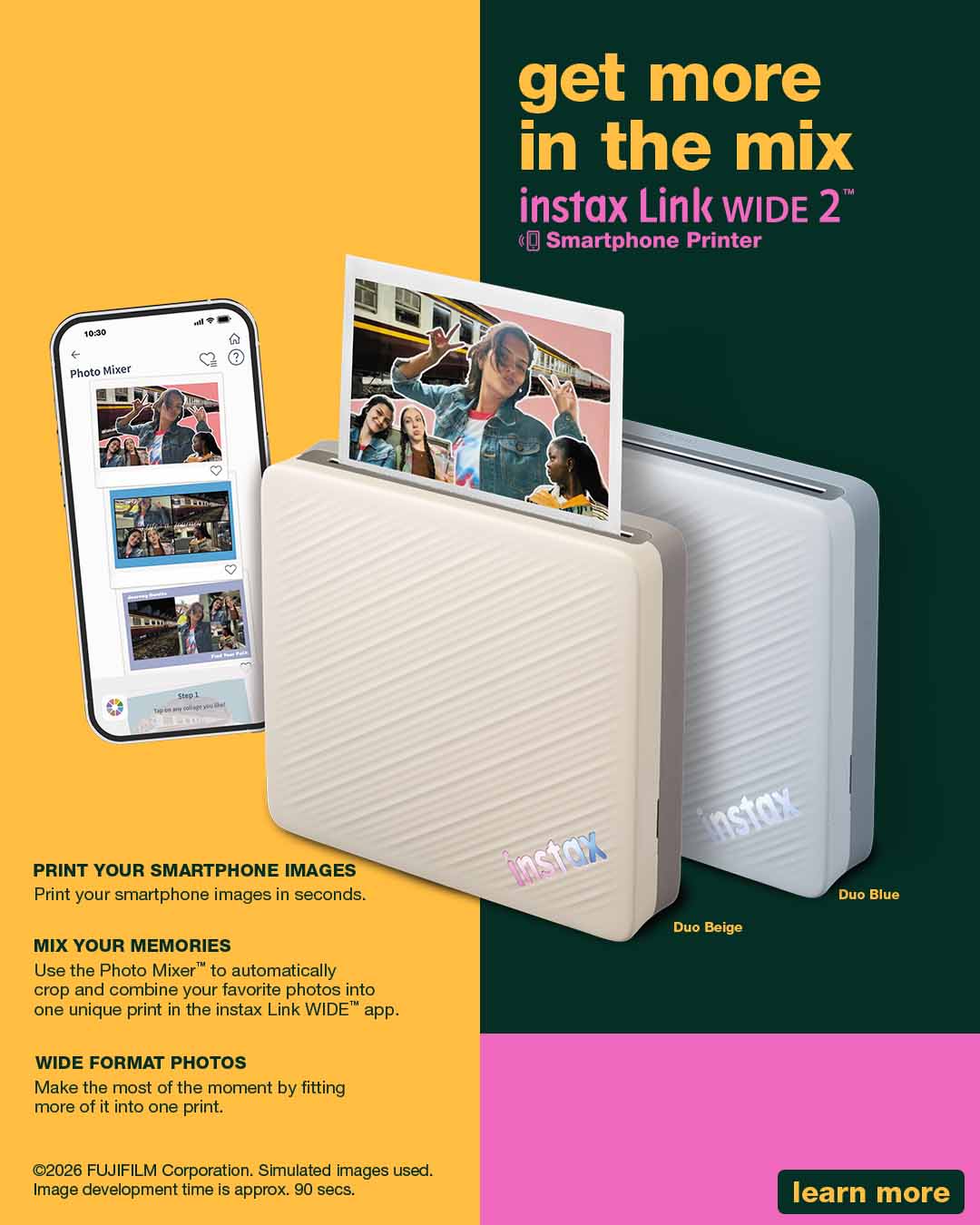 Get more in the mix – Instax Link Wide 2 Smartphone Printer
