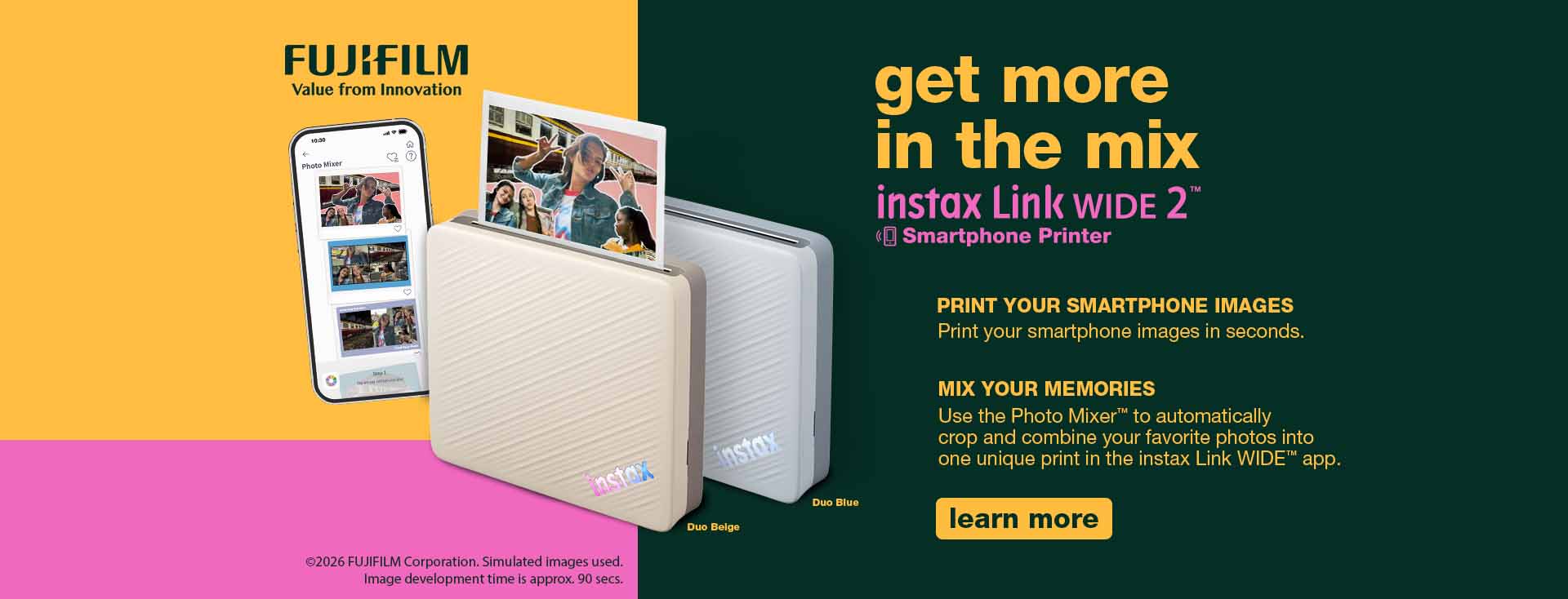 Get more in the mix – Instax Link Wide 2 Smartphone Printer