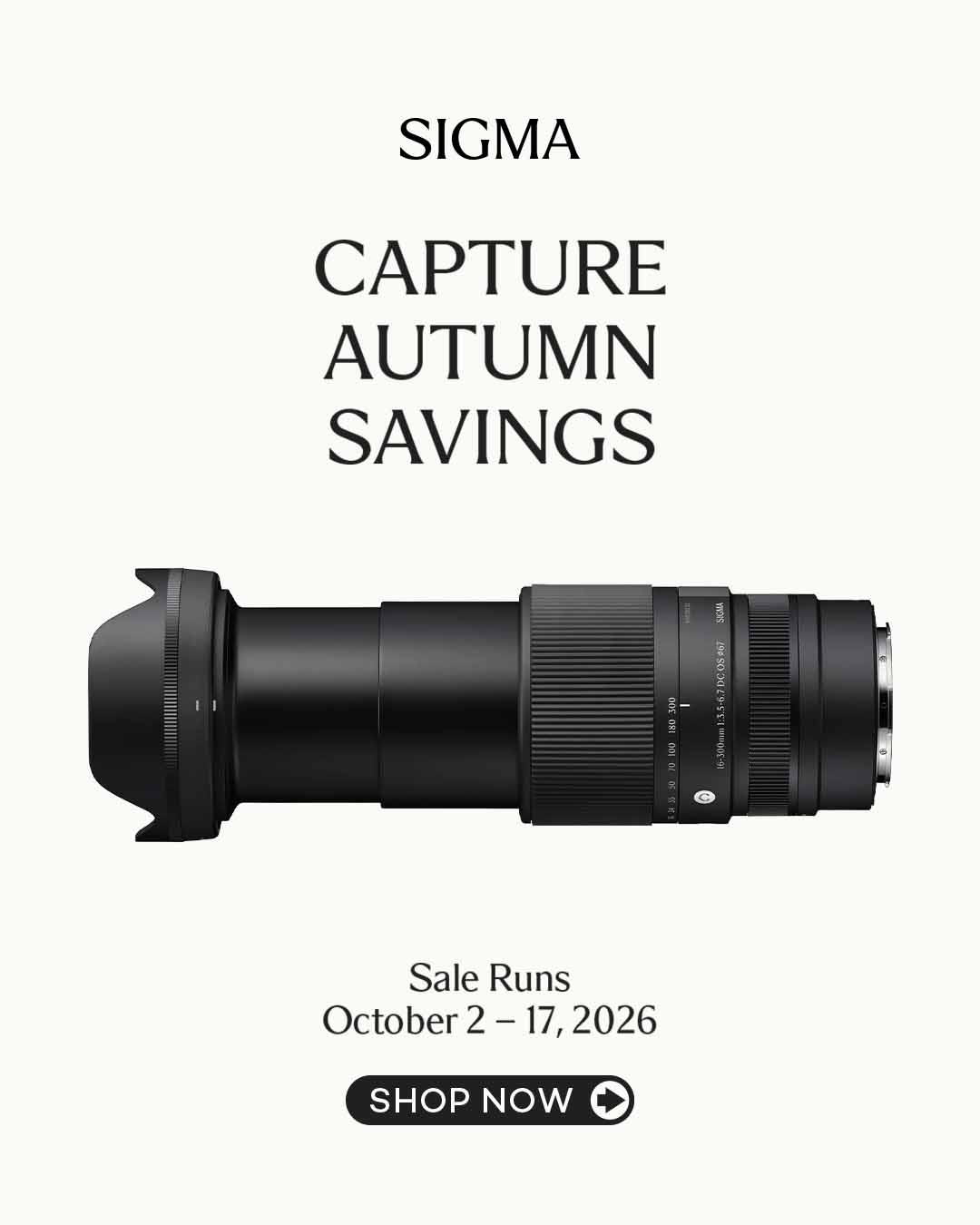 Sigma Lens Autumn Savings