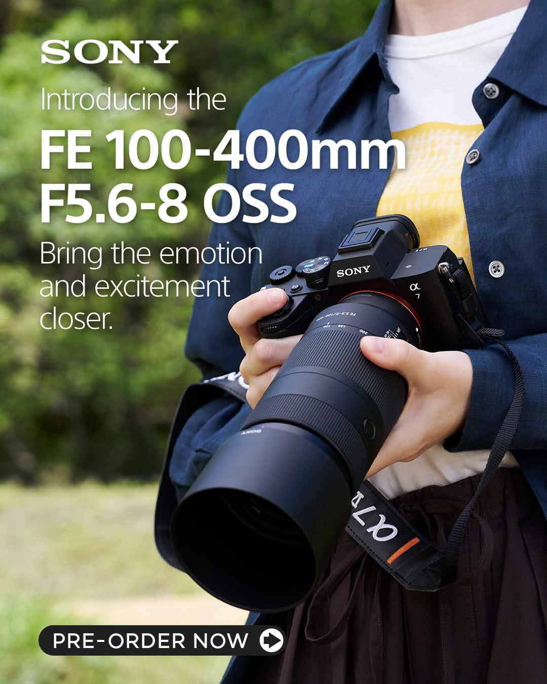 Sony FE 100-400mm F5.6-8 OSS Lens - Pre-order now for $1079.99