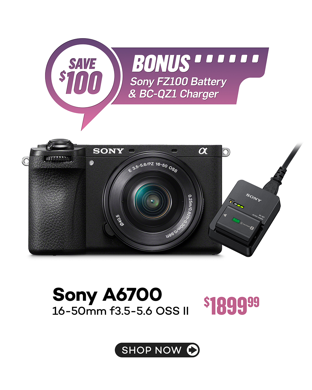 Sony A6700 Mirorrless Camera with 16-50mm f3.5-5.6 OSS II Lens