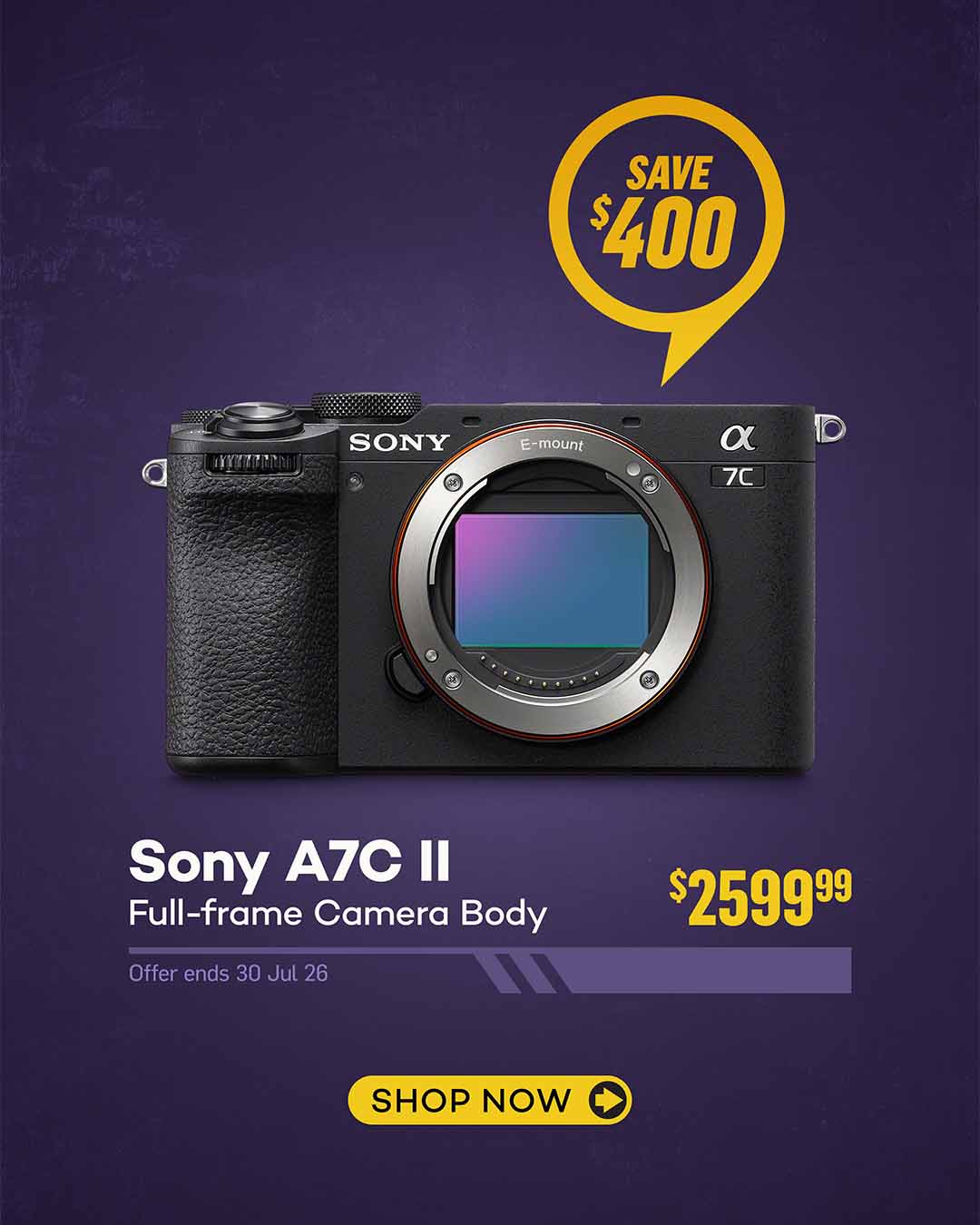 Sony A7C II Camera Body (Black) – Save $400