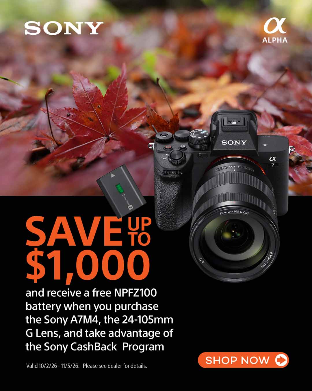 Sony A7 IV – Save up to $1000!
