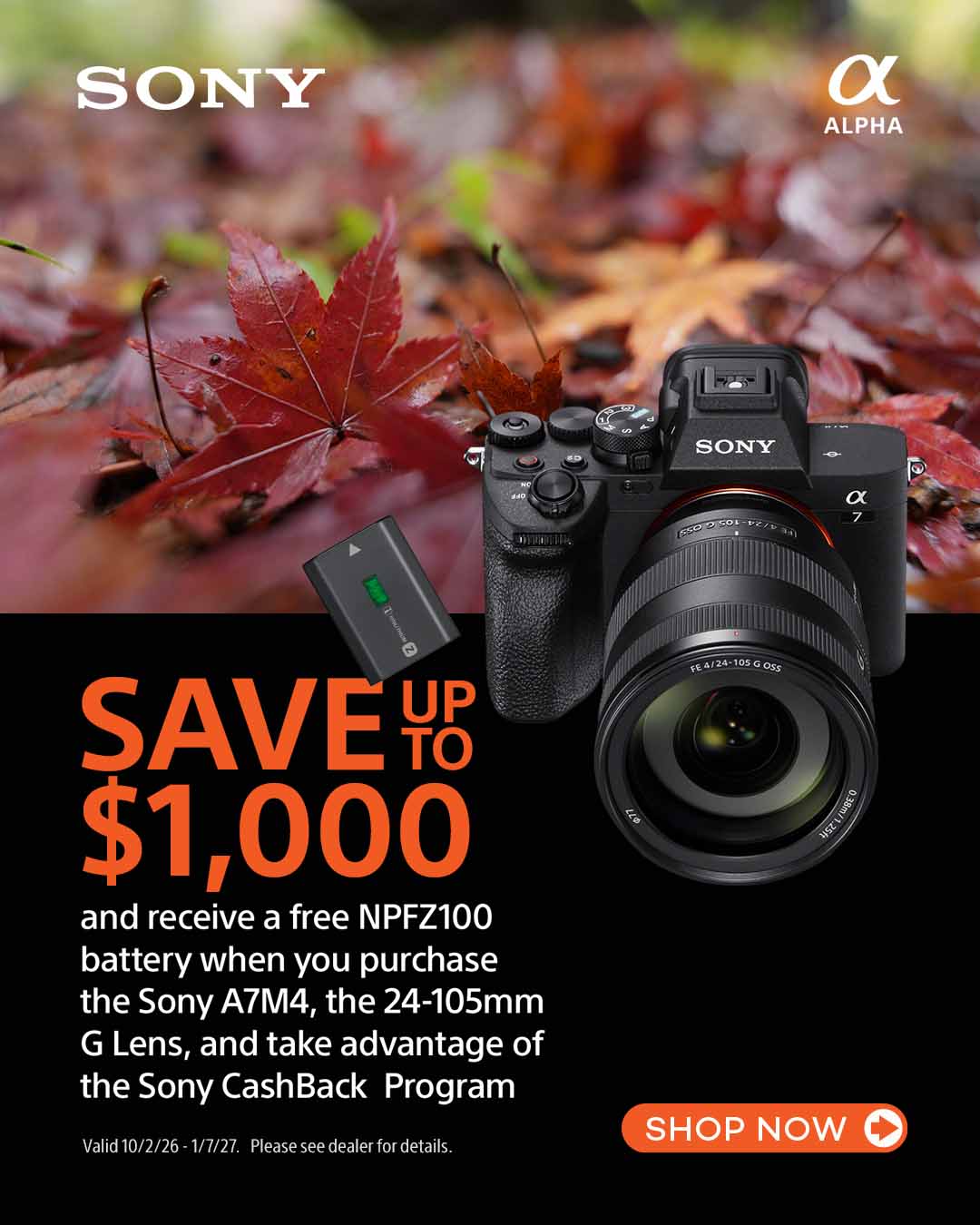 Sony A7 IV – Save up to $1000!