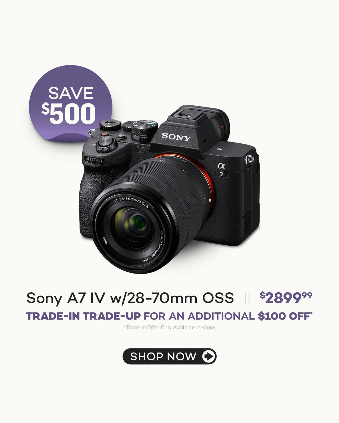 Save $500 on the Sony A7 IV Camera with 28-70mm OSS Lens