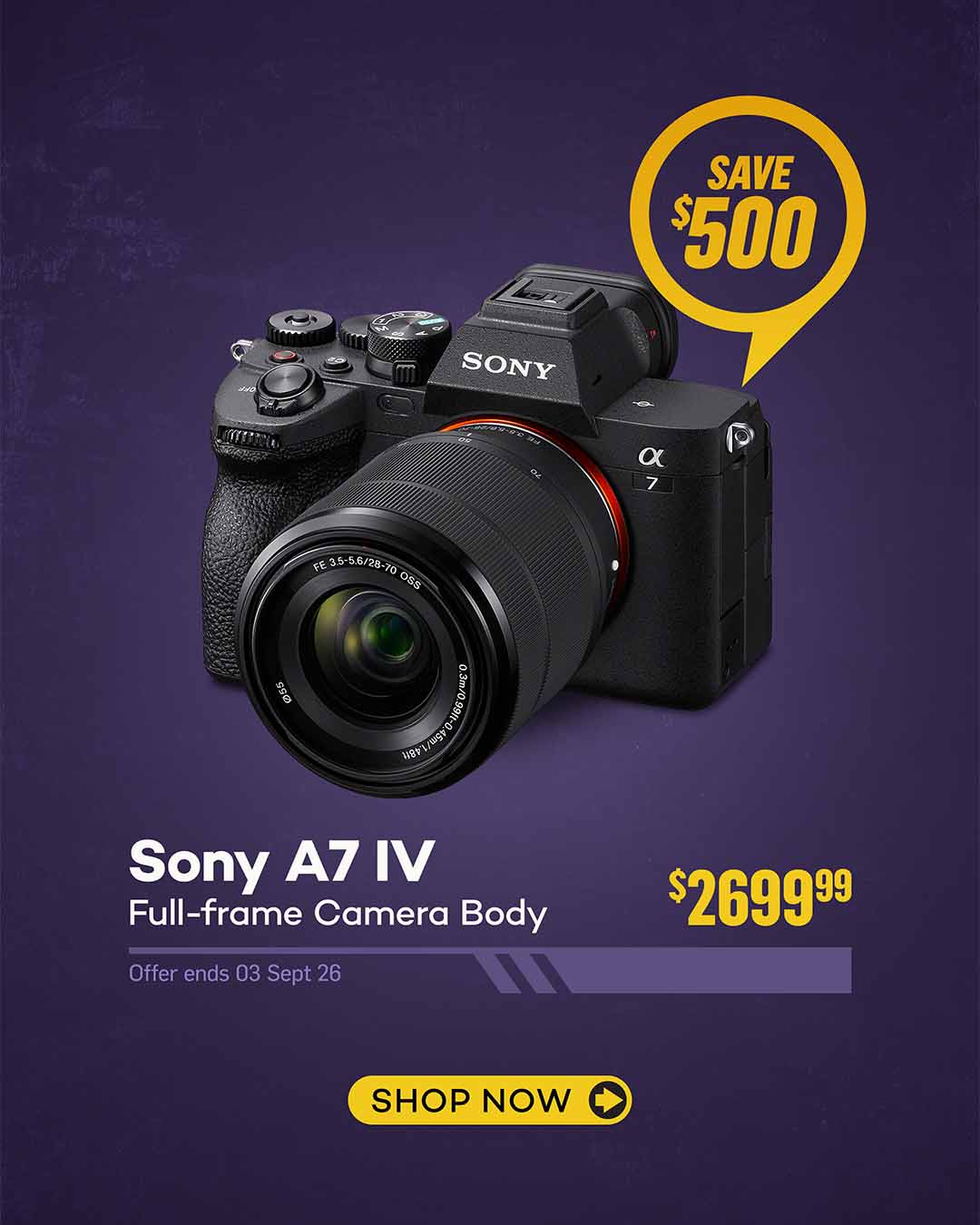 Sony A7 IV Camera Body – SALE $2699.99