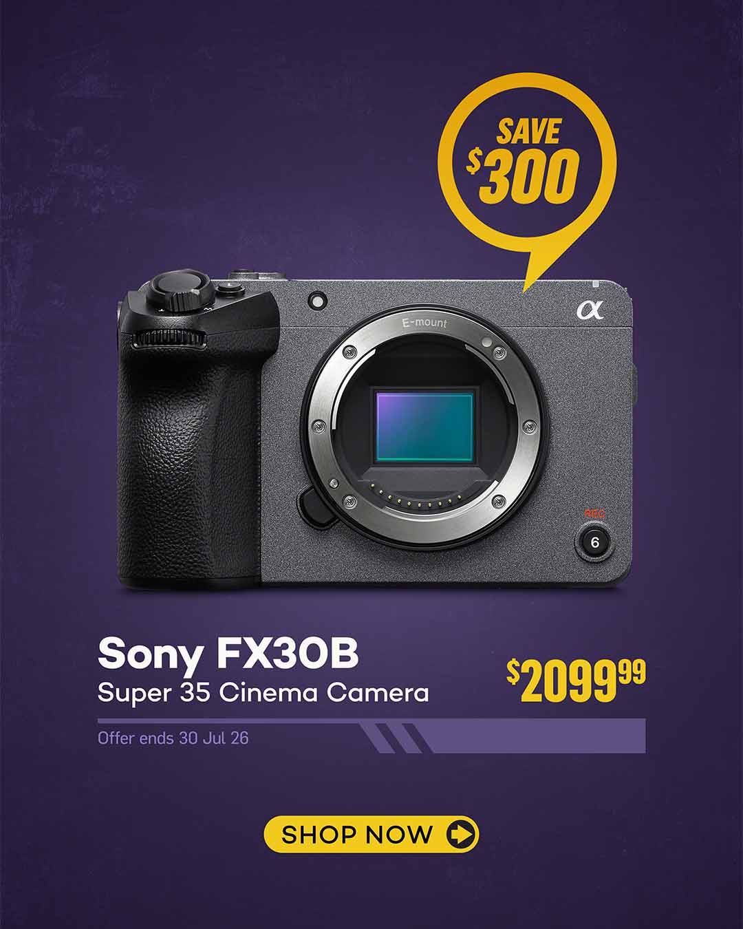Sony ILME FX30B Super 35 Cinema Camera