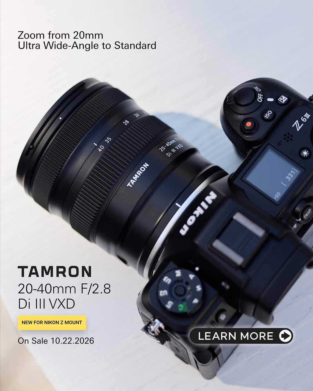Tamron 20-40mm F/2.8 Di III VXD Lens for Nikon Z Mount | $999.99