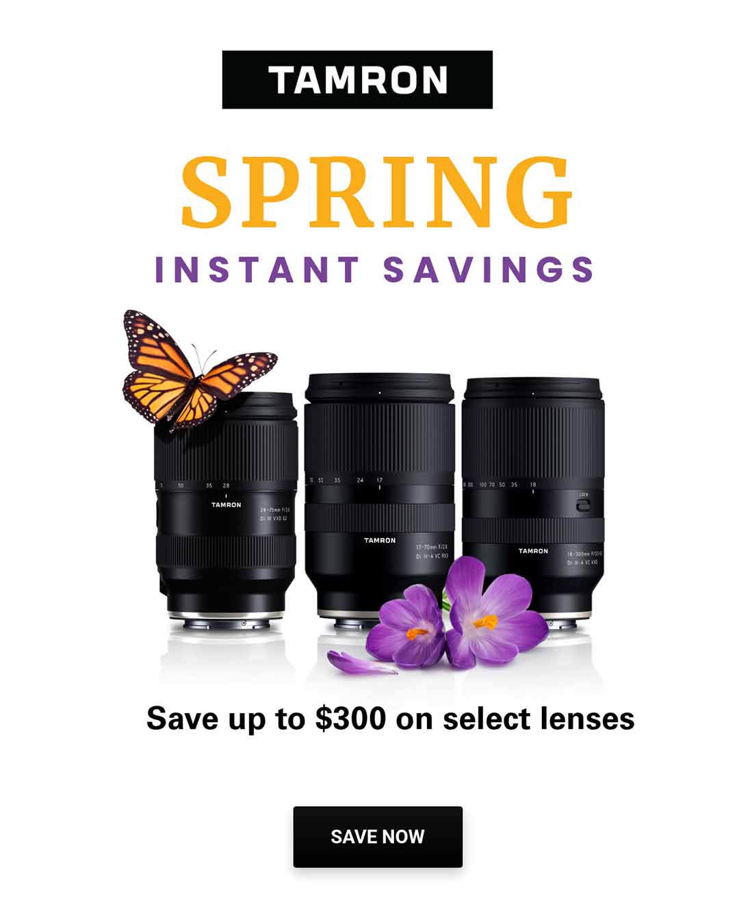 Tamron Spring Instant Savings - Save up to $300